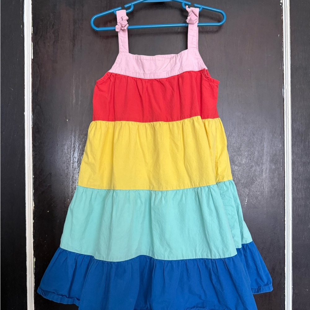 Hanna Andersson 5T Colorful Tiered Kids Rainbow Dress